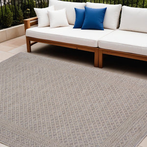 Homeroots 8' X 10' Gray Indoor Outdoor Area Rug  Polypropylene 395972