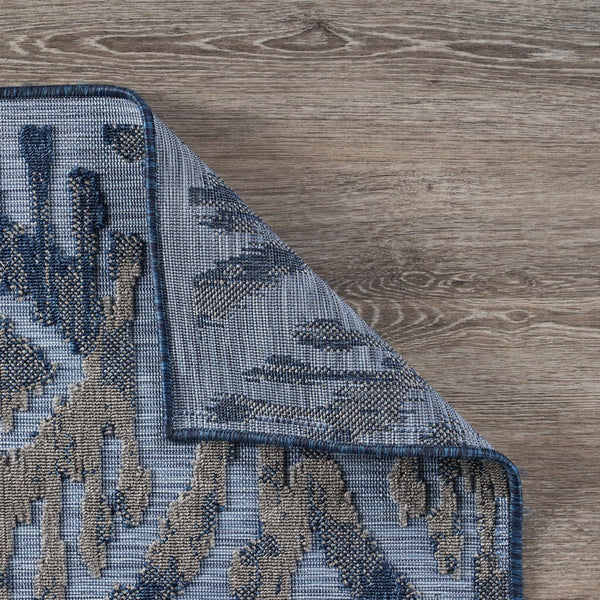 Homeroots 8' X 10' Blue And Yellow Indoor Outdoor Area Rug  Polypropylene 395976