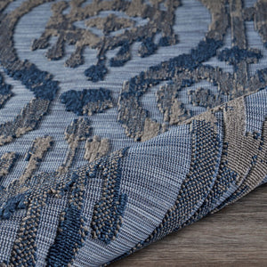 Homeroots 8' X 10' Blue And Yellow Indoor Outdoor Area Rug  Polypropylene 395976