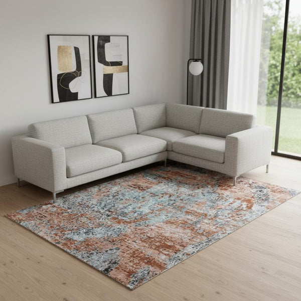 HomeRoots 8' Rustic Brown Abstract Area Rug - Contemporary Design with Earthy Tones for Modern Living Spaces 8' X 10' 395986