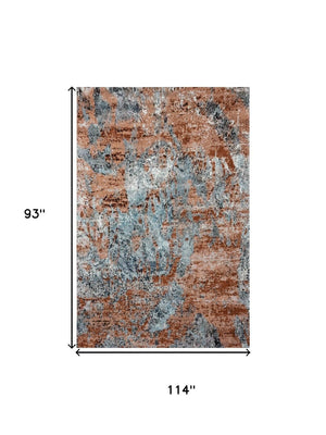 HomeRoots 8' Rustic Brown Abstract Area Rug - Contemporary Design with Earthy Tones for Modern Living Spaces 8' X 10' 395986