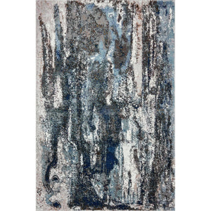 HomeRoots 8' Abstract Marble Area Rug in Soothing Blue and Gray Striations - Modern, Durable, and Stylish Focal Point 8' X 10' 395988