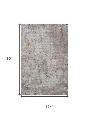 HomeRoots 8' Modern Abstract Area Rug in Light Gray with Bronze-Gold Accents for Sophisticated Interiors 8' X 10' 395992