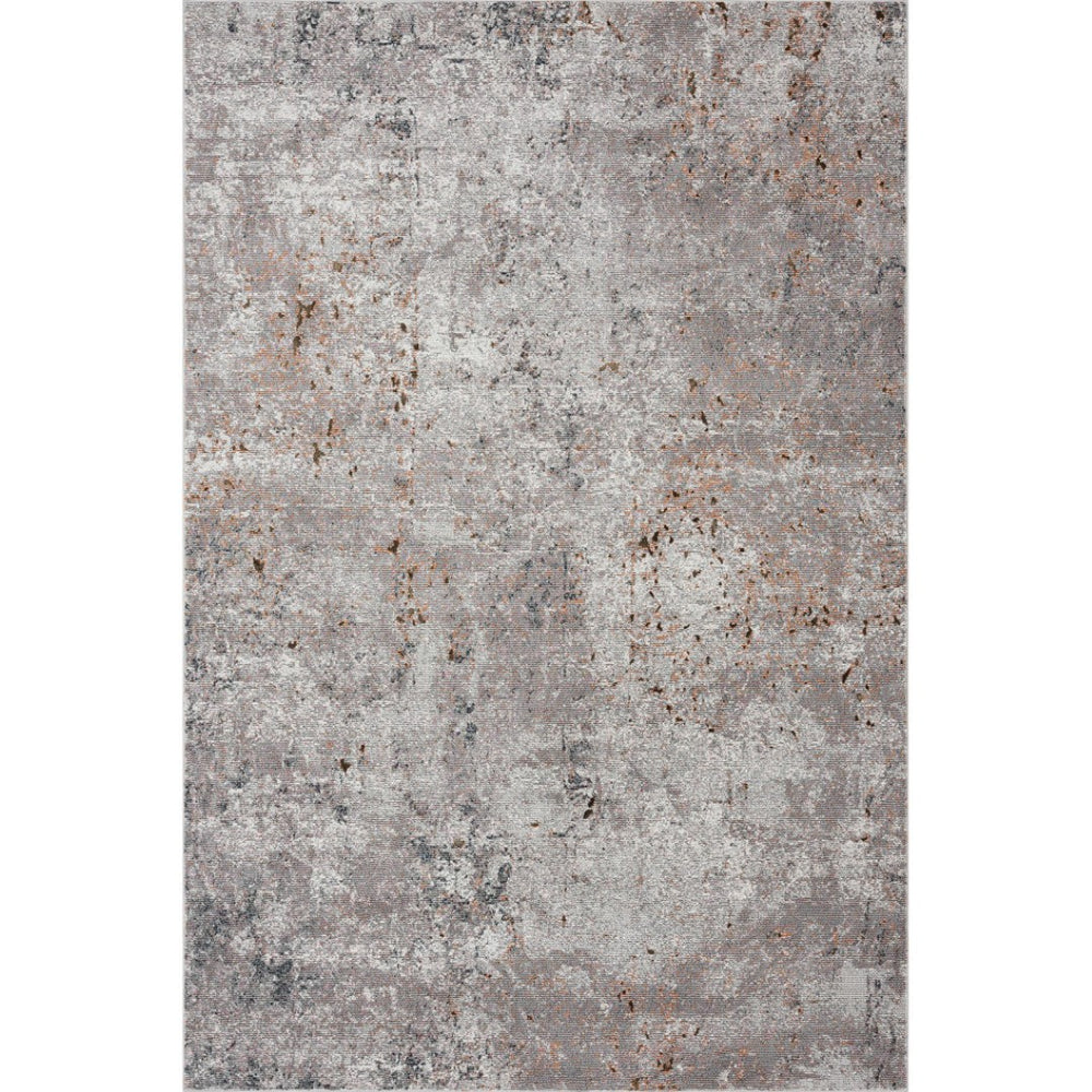 HomeRoots 8' Modern Abstract Area Rug in Light Gray with Bronze-Gold Accents for Sophisticated Interiors 8' X 10' 395992