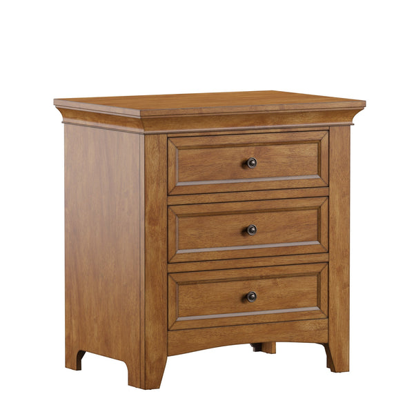 Arlene Rubberwood Nightstand with 3 Drawers and Built-in Usb Charging Ports