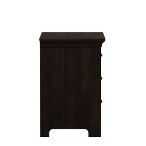 Arlene Rubberwood Nightstand with 3 Drawers and Built-in Usb Charging Ports