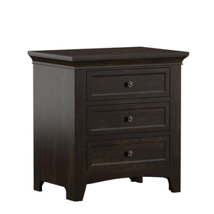 Arlene Rubberwood Nightstand with 3 Drawers and Built-in Usb Charging Ports