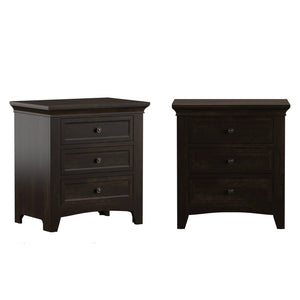 Arlene Rubberwood Nightstand with 3 Drawers and Built-in Usb Charging Ports