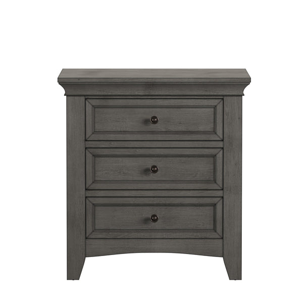 Arlene Rubberwood Nightstand with 3 Drawers and Built-in Usb Charging Ports