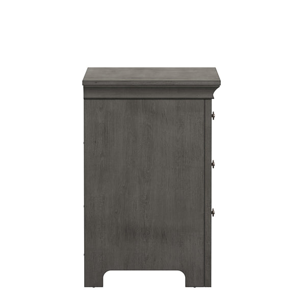 Arlene Rubberwood Nightstand with 3 Drawers and Built-in Usb Charging Ports