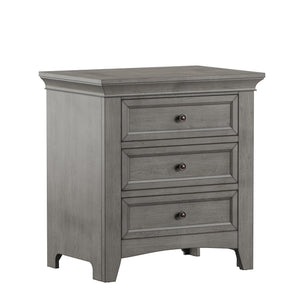 Arlene Rubberwood Nightstand with 3 Drawers and Built-in Usb Charging Ports
