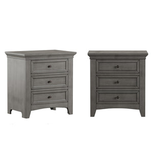 Arlene Rubberwood Nightstand with 3 Drawers and Built-in Usb Charging Ports
