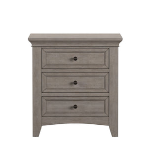 Homelegance Arlene Rubberwood Nightstand with 3 Drawers and Built-in Usb Charging Ports Antique White 395B-4WH(SPK)