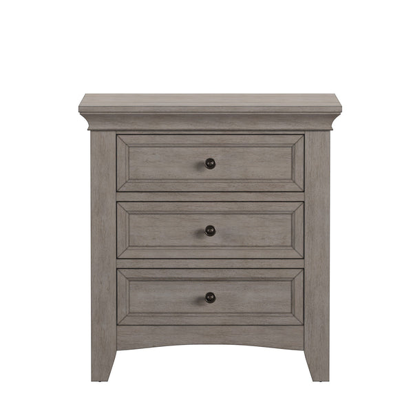 Homelegance Arlene Rubberwood Nightstand with 3 Drawers and Built-in Usb Charging Ports Antique White 395B-4WH(SPK)
