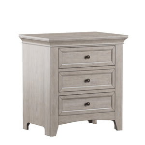 Arlene Rubberwood Nightstand with 3 Drawers and Built-in Usb Charging Ports