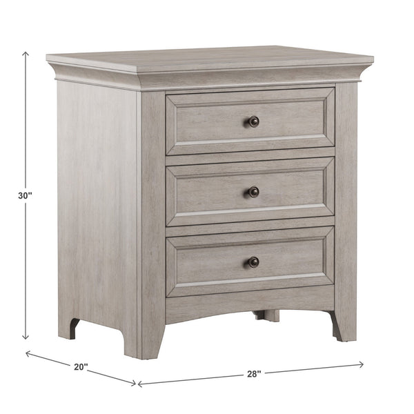 Arlene Rubberwood Nightstand with 3 Drawers and Built-in Usb Charging Ports