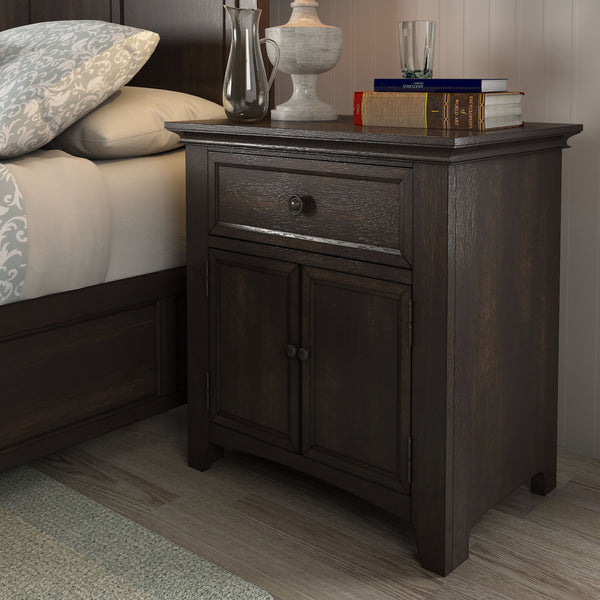 Arlene Nightstand with Drawer Cabinet and Built-in Usb Charging Ports for Bedroom