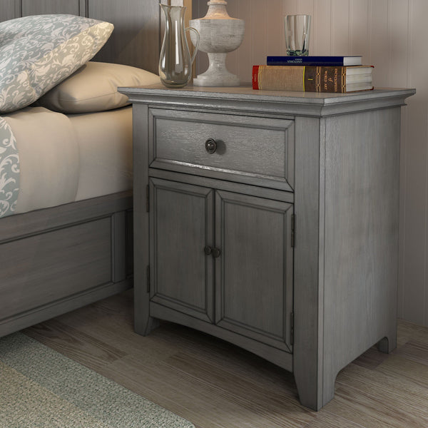 Arlene Nightstand with Drawer Cabinet and Built-in Usb Charging Ports for Bedroom