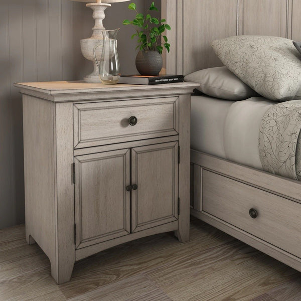 Arlene Nightstand with Drawer Cabinet and Built-in Usb Charging Ports for Bedroom