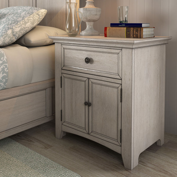 Arlene Nightstand with Drawer Cabinet and Built-in Usb Charging Ports for Bedroom