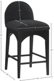 Waldorf Black Boucle Fabric Stool 395Black-C Meridian Furniture