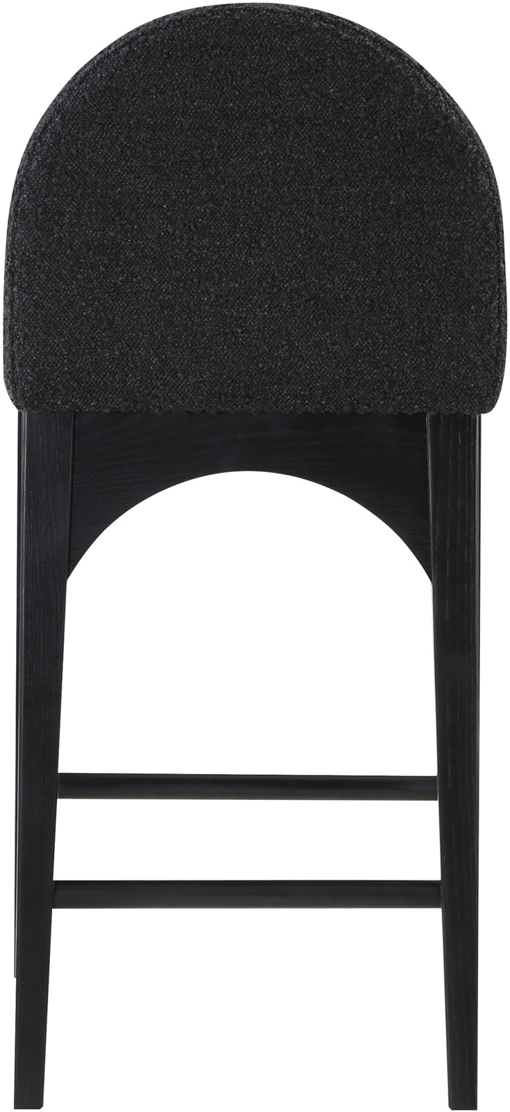 Waldorf Black Boucle Fabric Stool 395Black-C Meridian Furniture