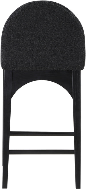 Waldorf Black Boucle Fabric Stool 395Black-C Meridian Furniture