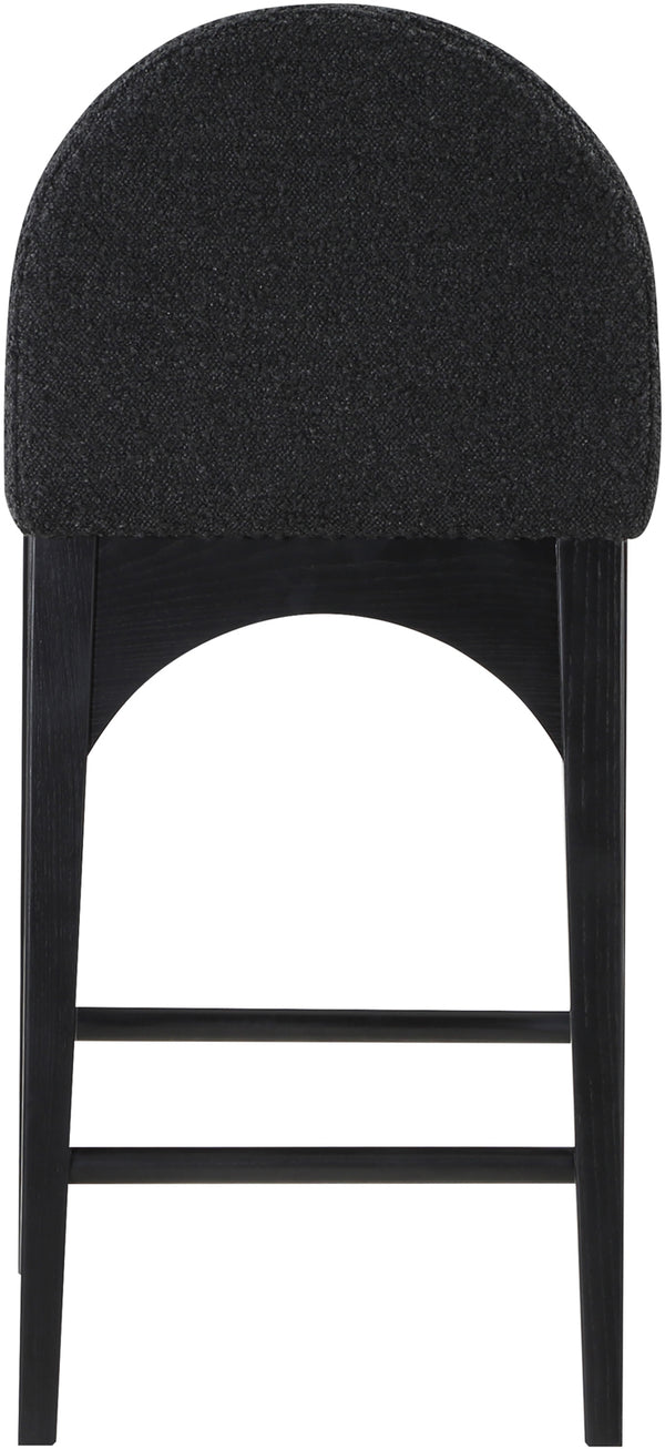 Waldorf Black Boucle Fabric Stool 395Black-C Meridian Furniture