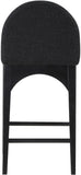 Waldorf Black Boucle Fabric Stool 395Black-C Meridian Furniture