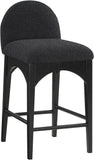 Waldorf Black Boucle Fabric Stool 395Black-C Meridian Furniture