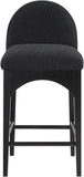 Waldorf Black Boucle Fabric Stool 395Black-C Meridian Furniture