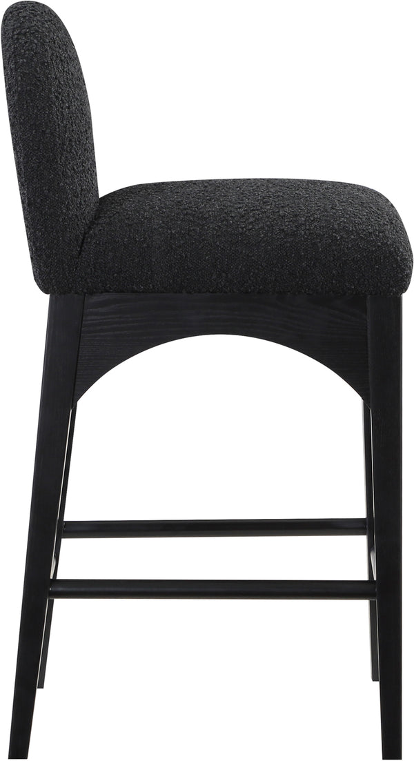 Waldorf Black Boucle Fabric Stool 395Black-C Meridian Furniture