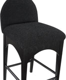 Waldorf Black Boucle Fabric Stool 395Black-C Meridian Furniture