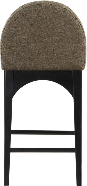 Waldorf Olive Boucle Fabric Stool 395Olive-C Meridian Furniture