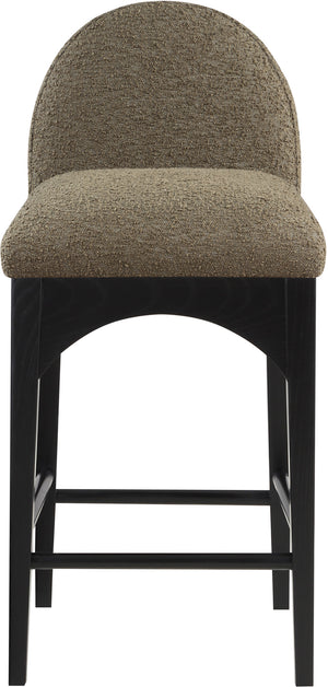 Waldorf Olive Boucle Fabric Stool 395Olive-C Meridian Furniture