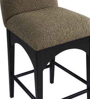 Waldorf Olive Boucle Fabric Stool 395Olive-C Meridian Furniture
