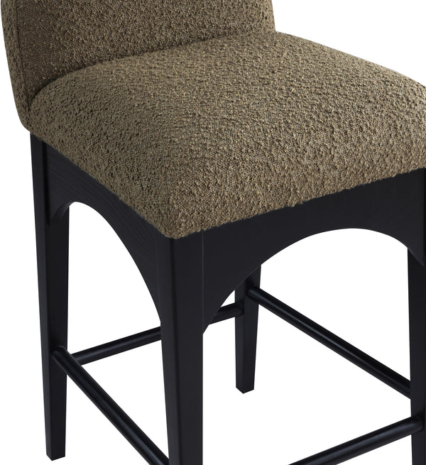 Waldorf Olive Boucle Fabric Stool 395Olive-C Meridian Furniture