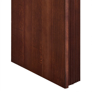 English Elm Fluted Counter Height Dining Set Narrow Bar Console with Upholstered Stool Retro Wood Cherry W1202P330886