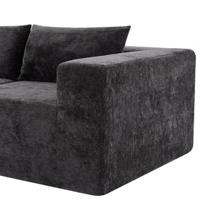 English Elm Christopher Knight Home® - 107" Compressed Sectional Sofas - Luxurious Modular Black Corduroy For Stylish, Cozy Living Spaces N771P346765H_N771P346766H