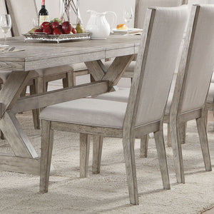 English Elm Grey Modern Padded Side Chairs Set Of 2 - Stylish Upholstered Seating With Grey Oak Accents B062P209278