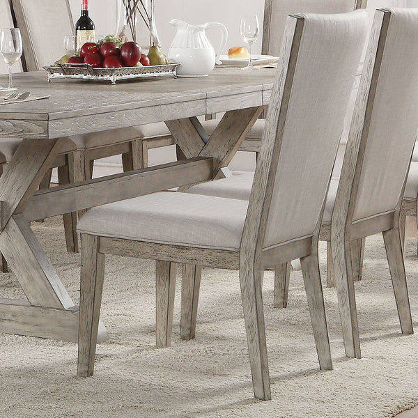 English Elm Grey Modern Padded Side Chairs Set Of 2 - Stylish Upholstered Seating With Grey Oak Accents B062P209278