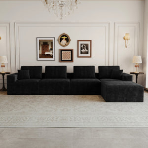 English Elm 118.1*68.9"modular Six Piece Corduroy Sectional Sofa No Assembly Plush Living Room W3819S00138