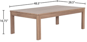 Meridian Furniture Newport Solid Acacia Slatted Outdoor Coffee Table with Thermowood Weather Protection 396-CT
