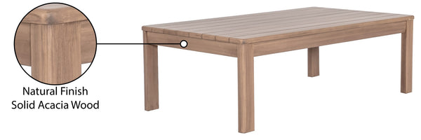 Meridian Furniture Newport Solid Acacia Slatted Outdoor Coffee Table with Thermowood Weather Protection 396-CT