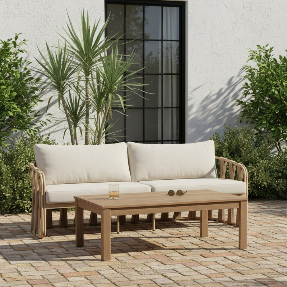 Meridian Furniture Newport Solid Acacia Slatted Outdoor Coffee Table with Thermowood Weather Protection 396-CT