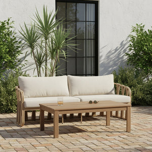 Meridian Furniture Newport Solid Acacia Slatted Outdoor Coffee Table with Thermowood Weather Protection 396-CT