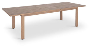 Meridian Furniture Newport Extendable Solid Acacia Outdoor Dining Table Thermowood Slatted Patio Design 396-DT
