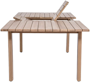 Meridian Furniture Newport Extendable Solid Acacia Outdoor Dining Table Thermowood Slatted Patio Design 396-DT
