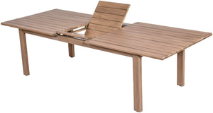 Meridian Furniture Newport Extendable Solid Acacia Outdoor Dining Table Thermowood Slatted Patio Design 396-DT