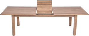 Meridian Furniture Newport Extendable Solid Acacia Outdoor Dining Table Thermowood Slatted Patio Design 396-DT